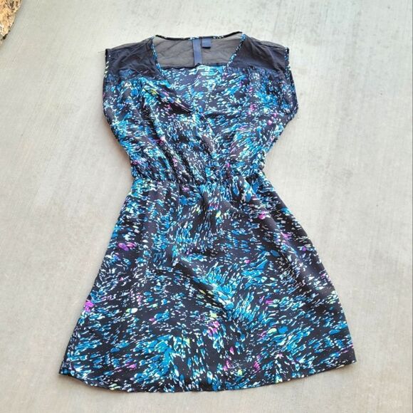 Petticoat Alley Sheer Top Simple Print Dress - Picture 1 of 5
